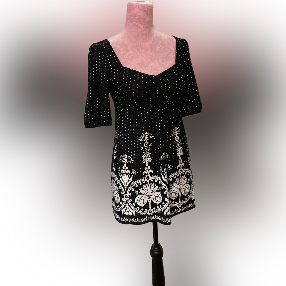 Amazing Find! Beautiful Refine Decadent Classic Classy Black & White Dress AGB - Picture 2 of 14